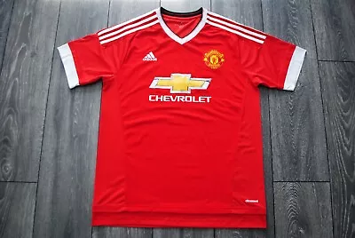 Size L Manchester United 2015/2016 Home Football Jersey Shirt Adidas Mens Large • $19.99