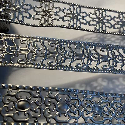 METAL RIBBON 1  X 4.5' EMBOSSED LACE DESIGNS - ALL THREE  STYLES!! • $19.95