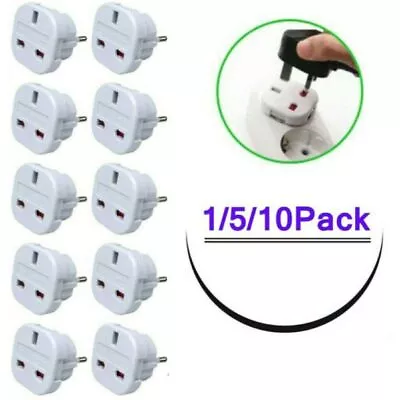 £4.19 • Buy Europe European Outlet Connector Travel Adapter UK To EU Converter Socket Plug