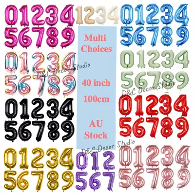 40  Giant Number Foil Balloon Number Birthday Helium Balloons/Multi Colour • $4.50