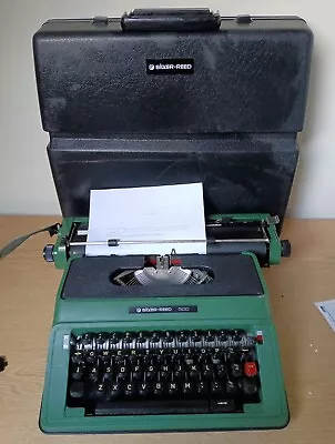 Vintage Silver Reed  500 Green Typewriter With Travel Case  • £44.99