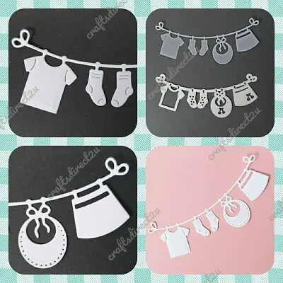 Metal Cutting Die - WASHING LINE - BABY -  CLOTHES  - Banner  - Crafting - UK  • £3.99