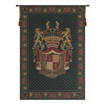 Royal Crest Medieval Coat Of Arms Lions Crown Shield European Tapestry Wall Art • $263.99