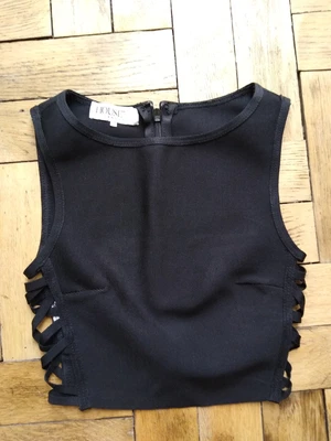 £6.99 • Buy Ladies Womens House Of CB London Top Black XS Zip Up Back Side Cutouts Worn Once
