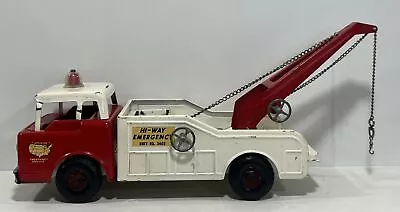 Vintage 1960's Ny-Lint Pressed Steel Hi-Way Emergency Unit No. 3400 Tow Truck • $135