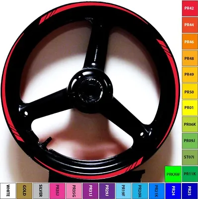 RED GP STYLE TAPERED MOTORCYCLE Or CAR RIM STRIPES WHEEL TAPE DECALS STICKERS 17 • $13.47