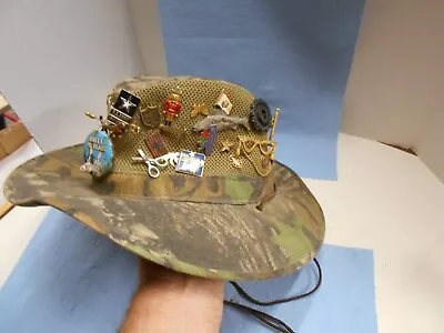 Ultimate Fishing Or Hiking Hat With Vintage Pins All Around! • $15
