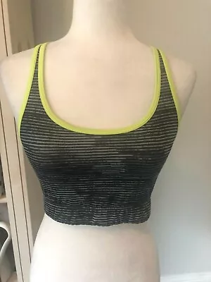 CHAMPION C9 S M Reversible Black Gray  Lime Green SPORT BRA Racer Back ACTIVE 1 • $10.95