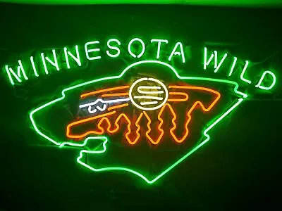 Minnesota Wild Logo MN Neon Sign Light Lamp 24 X20  • $237.59