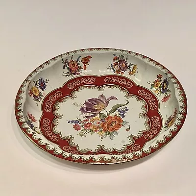 Daher Decorated Ware 11101 Floral Tin Serving Bowl Made In England 10.25” • $17.50