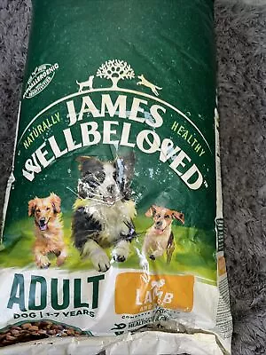 James Wellbeloved Adult Dry Dog Food Lamb & Rice Approx 15kg Complete. Damaged • £44.99