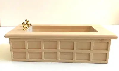 A Dollhouse Miniature Unfinished Wood Bath Tub 1:12  Scale • $15