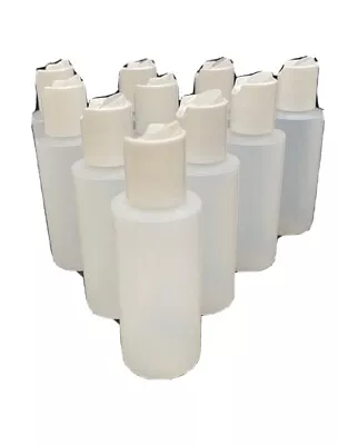 2oz Transparent White Plastic Bottles W/ Dispensing Cap! (5 Pack) • $4