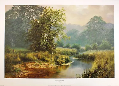 David Dipnall  Gently Glides The Stream  English Landscape Sunlight Green Print • £21.99