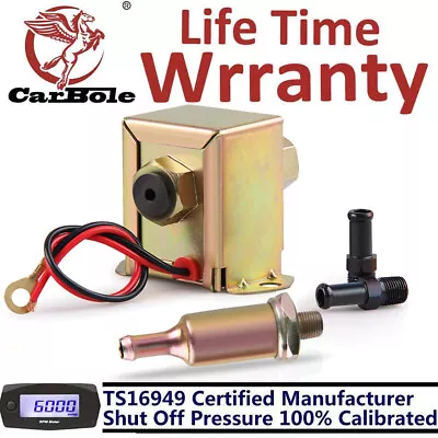 $17.95 • Buy 12V Volt 2.5-4PSI Universal Fuel Pump Electric Inline Low Pressure Gas Diesel US