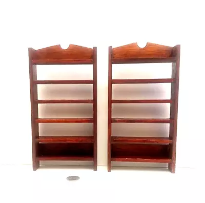 Two  1/12  Scale Dollhouse Miniature Shelves With A Walnut Finish • $19.95