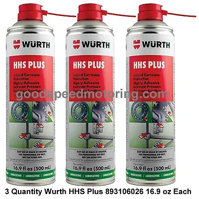 Wurth HHS Plus High Pressure Lubricant - 3 Pack   (Formerly HHS 2000 / HHS K) • $95.97