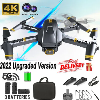 $45.79 • Buy Pro 5G 4K GPS Drone 3 Batteries HD Camera Drones-WiFi FPV Foldable RC Quadcopter
