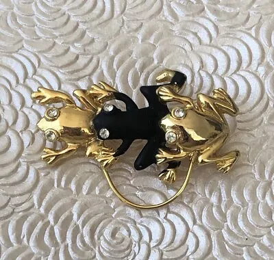 Vintage Frog  Brooch / Eye Glass Holder Enamel On Metal • $12.80