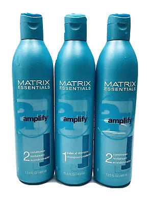 Matrix Amplify Essentials 1 Shampoo & 2 Conditioners 13.5oz Ea Scuffed Bottle • $34.98