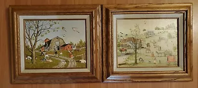 C. Carson Painting Amish Skating Framed Certified Signed  Fall • $64.95