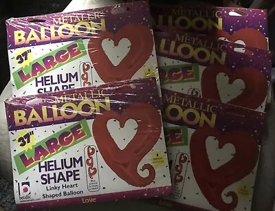 HUGE 37 In. METALLIC BALLOON Heart Love Balloon New. LOT OF 5 PACKAGES • $29