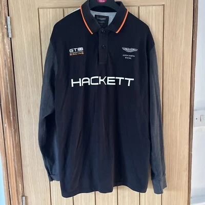 £35 • Buy Hackett Aston Martin Racing Gt Racing Long Sleeved Polo Shirt Size XL