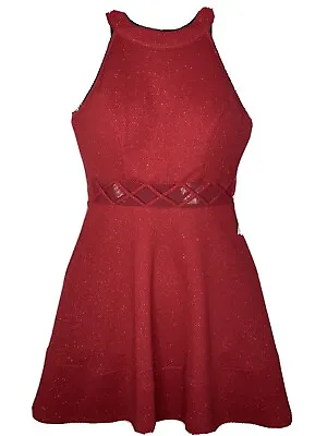 £36.74 • Buy Sexy RED Dress Mesh Insert Exposed Zipper Glitter Size XS Teen Prom Evening