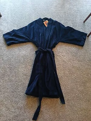 NWT 1X/2X Hanes Classics Mens Robe 2002 Vintage 50” Long Blue Cotton Pockets H1 • $24.99