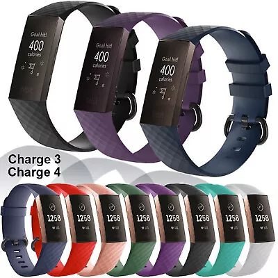 For Fitbit Charge 3 4 Classic Silicone Replacement Band Watch Strap Sports Band • $8.69