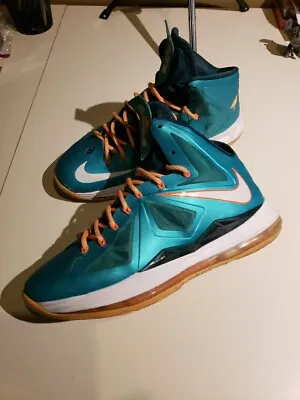 Nike LeBron 10 Miami Dolphins Mens Size 10.5 Clean Condition • $60