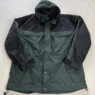 Stearns Jacket Dry Wear Men's XXL Green Canvas Full Zip Windbreaker Lined Mesh • $28