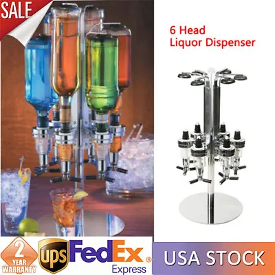 6 Bottle Bar Beverage Liquor Dispenser Wine Beer Whisky Alcohol Drink Dispenser • $37.05