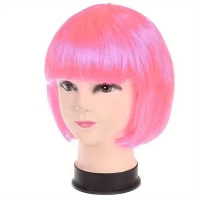 Ladies Womens Fashion Short Bob Style Wig Fancy Dress Party Cosplay Light Pink • £2.65