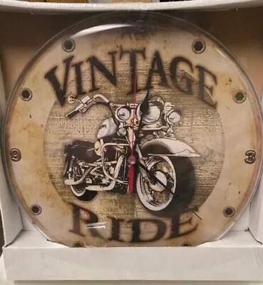 Vintage Ride Motorcycle Wall Clock - In Box SM040 • $29.99