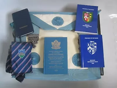 Masonic Regalia  Case Apron Books  Wiltshire Province Tie • £80