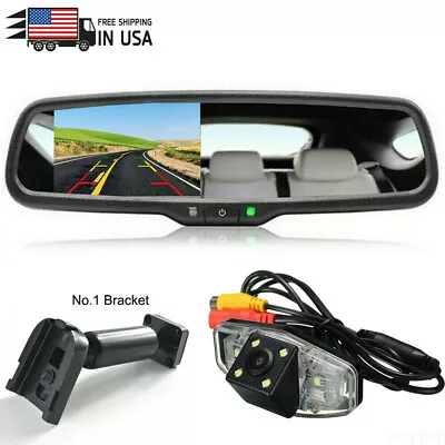 4.3'' Mirror Monitor No1 Bracket +Rear VIew Backup Camera Night VIsion For Honda • $59.90