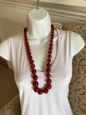 £0.99 • Buy Red Beaded Necklace (M&S) - Great Condition
