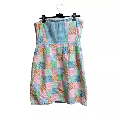 Vineyard Vines Ladies Multicolored Seaside Patchwork Mini Strapless Dress Sz 14 • $28