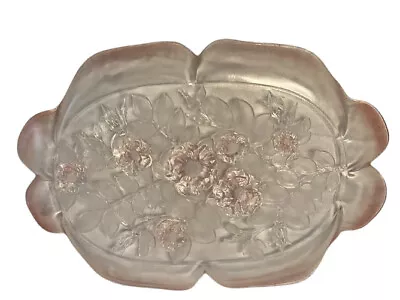 Mikasa Walters Rosella Frosted Floral Pink Depession Platter 1930s 16x11x1.5 Vtg • $31.99