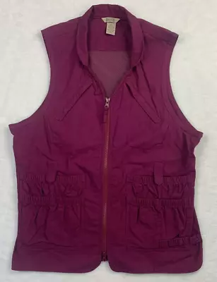 Duluth Trading Co Vest Mens Purple Pockets Utility Fishing Cargo Full Zip Large • $19.95