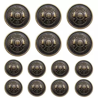 14 Pieces Antique Metal Blazer Buttons Set For Blazers Suits Sport Coat • $18.09