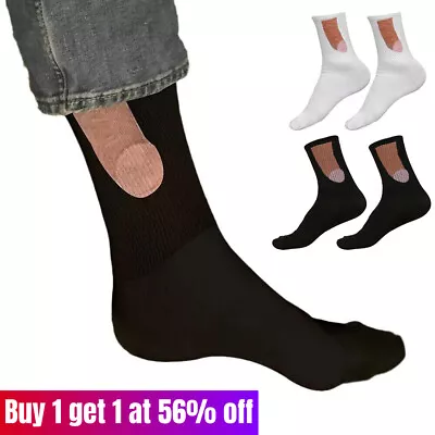 Funny Penis Sock Novelty Gag Socks Exposed Christmas Gift- Show Off UK STOCK • £3.93