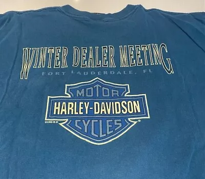 Mens Harley Davidson Dealer Meeting T Shirt XL Ft Lauderdale Vintage 1996 - NICE • $10.95