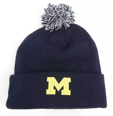 Michigan Wolverines Ncaa Top Of The World Beanie Navy Pom Knit Cap Hat Nwt! Tow • $21.95