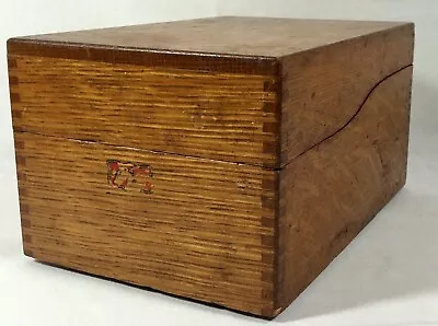 Antique Tiger Oak Quarter Sawn 3x5 File Card Box Pat'd Jun 25 1912 • $32.33