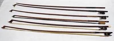6 WOOD VIOLIN - BASS BOWS –1 Stamped TOURTE • $98