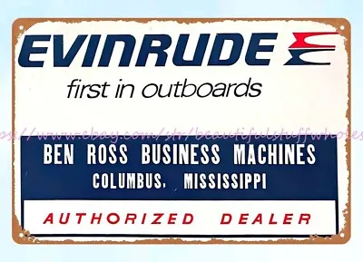 Evinrude Outboard Dealer Boating Motor Metal Tin Sign Office Cantine Wall Art • $18.78