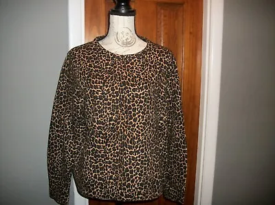 J Crew  Leopard Print Sweatshirt Size L • $15