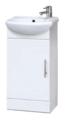 £99 • Buy White Basin Vanity Cabinet Cloakroom Bathroom Sink Unit - 420mm